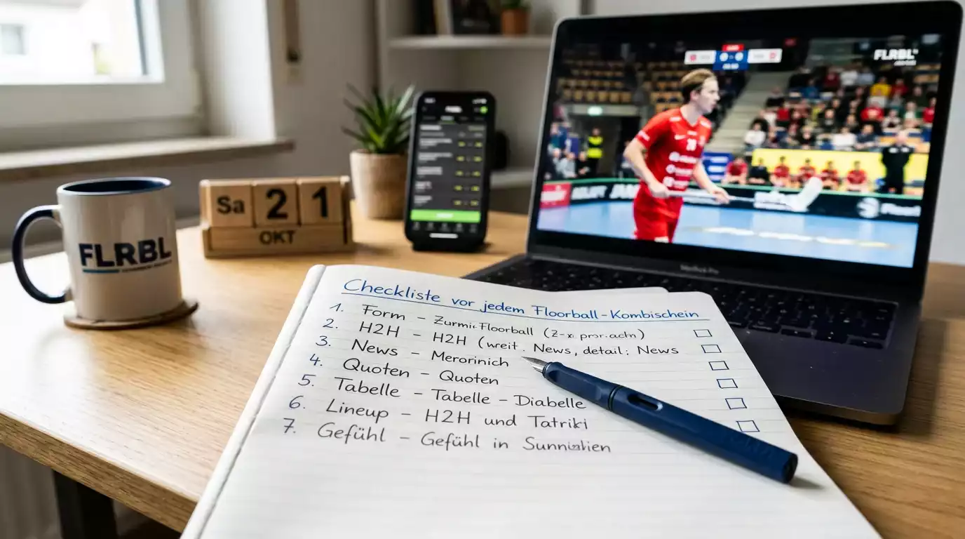Strategische Checkliste für Floorball-Kombiwetten mit den wichtigsten Prüfpunkten vor dem Absenden des Wettscheins